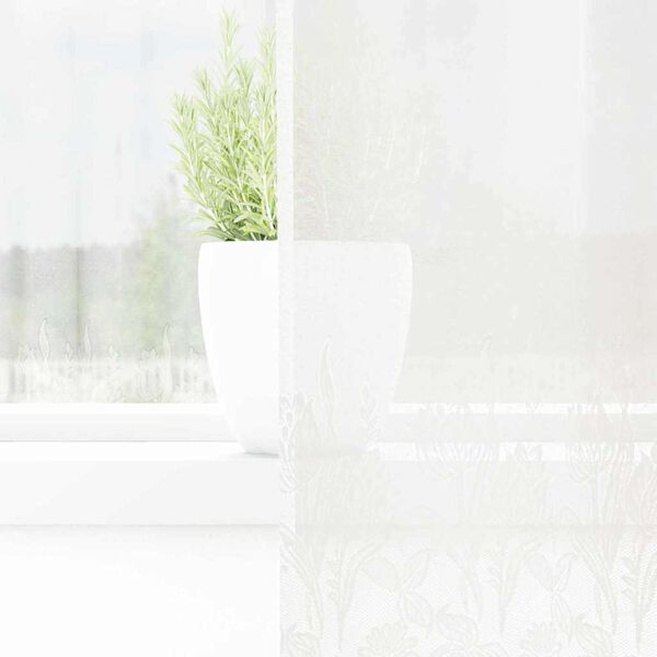 vidaXL Lace Curtain with Curtains Floral White 180 x 150 cm Polyester