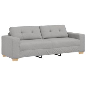 vidaXL Sofa Cloud Grey 221 x 78 x 80 cm Fabric