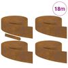 vidaXL Lawn Edging 4 pcs Rusty 450 x 0.05 x 20 cm Weather Steel