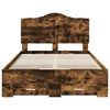 vidaXL Bed Frame with Drawer Smoked Oak 135 x 190 cm Engineered Wood
