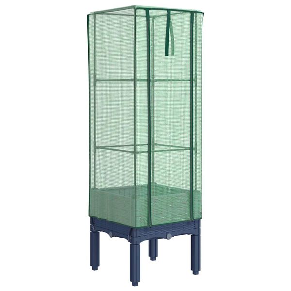 vidaXL Raised Bed with Greenhouse Cover Rattan Look 40x40x140 cm