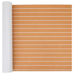 vidaXL Boat Mat Striped Brown and White 240 x 90 cm EVA