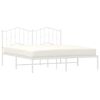 vidaXL Metal Bed Frame without Mattress with Headboard White 183x213cm