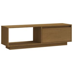 vidaXL TV Cabinet Honey Brown 110x30x33.5 cm Solid Pinewood