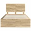 vidaXL Bed Frame with Headboard Sonoma 120 x 190 cm Solid Pine Wood
