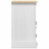 vidaXL Bedside Table White 35 x 32.5 x 58 cm Solid Pine Wood