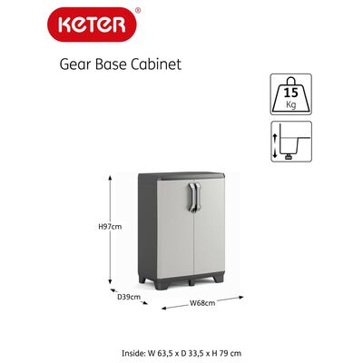 Keter Low Storage Cabinet Gear Black and Grey 97 cm
