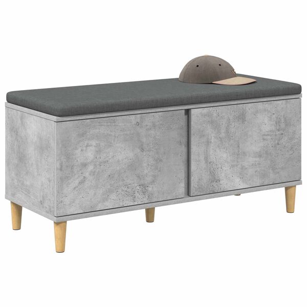 vidaXL Hall Bench with Cushion Concrete Grey 100 x 38 x 46 cm