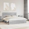 vidaXL Bed Frame Grey Sonoma 200 x 200 cm Solid Pine Wood