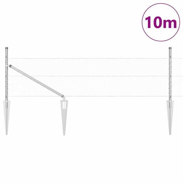 vidaXL Fence Post Silver 10 x 0.4 m (13 mm mesh) Steel