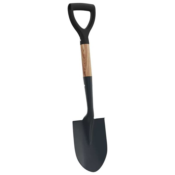 vidaXL Shovel Black 68.5 cm Power Coated Steel and Solid Wood