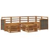 vidaXL Outdoor Sofa Set 6 pcs Natural Solid Acacia Wood