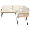vidaXL Garden Sofa Set with Cushion 2 pcs Natural Poly Rattan