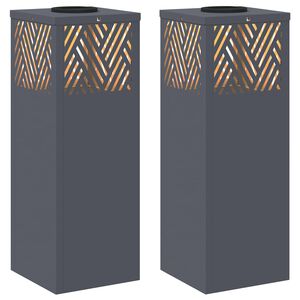 vidaXL Solar LED Pathway Light 2 pcs Anthracite Cold Rolled Steel