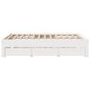 vidaXL Bed Frame without Mattress with Drawers White 140x200 cm Solid Wood Pine
