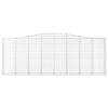 vidaXL Arched Gabion Baskets 15 pcs 400x30x140/160 cm Galvanised Iron