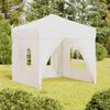 vidaXL Folding Party Tent with Sidewalls White 2x2 m