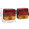 vidaXL Trailer Lights 2 pcs Red 10.5x5x9.5 cm 12V Classic Bulb