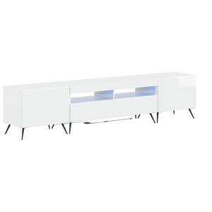vidaXL LED TV Cabinet BREDA 3 pcs High Gloss White Engineered Wood