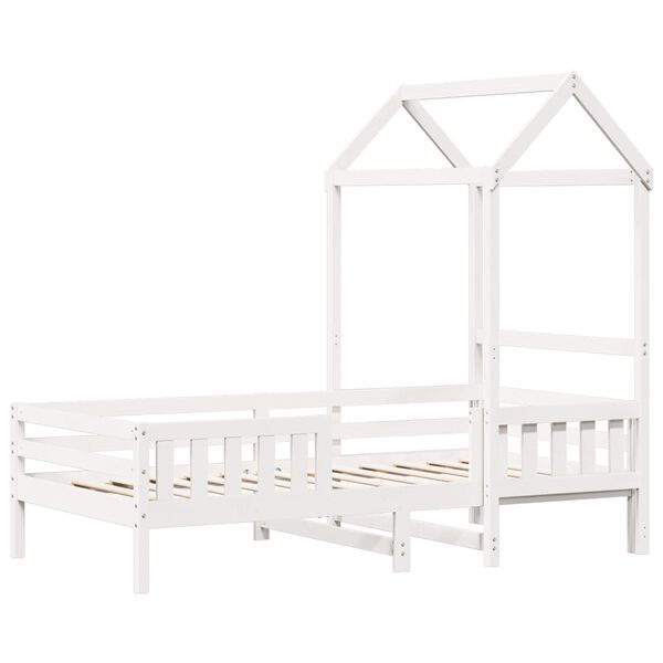 vidaXL Bed Frame with Roof without Mattress White 80x200 cm