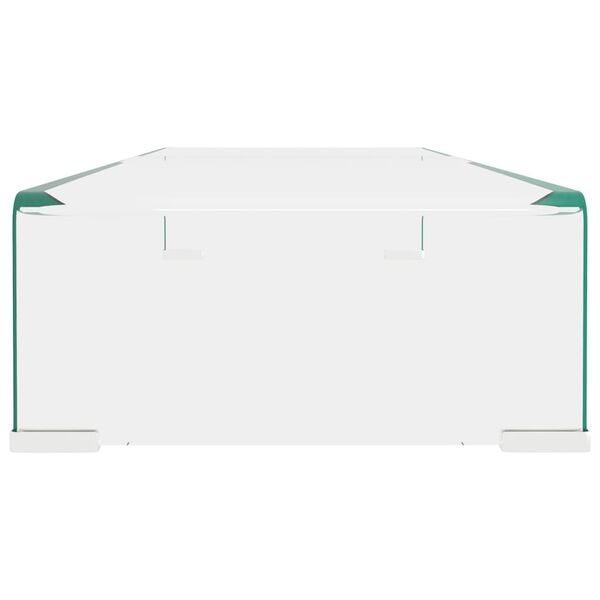 vidaXL TV Stand/Monitor Riser Glass Clear 80x30x13 cm