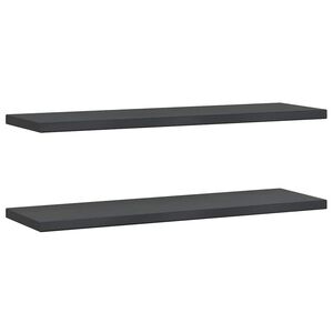 vidaXL Wall Shelves 2 pcs 100x30 cm Black Stainless Steel