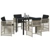vidaXL Garden Dining Set 5 pcs Light Grey Poly Rattan