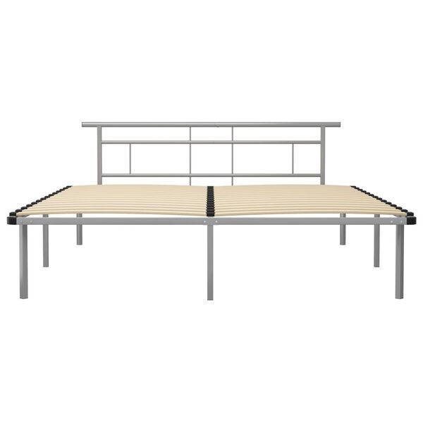vidaXL Bed Frame without Mattress Grey Metal 200x200cm