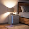 vidaXL Bedside Cabinet with LED Lights Grey Sonoma Engineered Wood