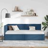 vidaXL Corner Bed Frame with Headboard Blue 90 cm x 190 cm Velvet