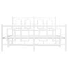 vidaXL Metal Bed Frame without Mattress with Footboard White 140x200cm