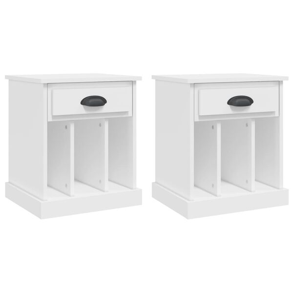 vidaXL Bedside Cabinets 2 pcs White 43x36x50 cm