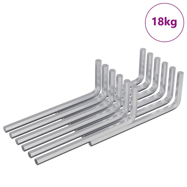 vidaXL Hex Key 4675 pcs Silver 20 x 52 mm Steel