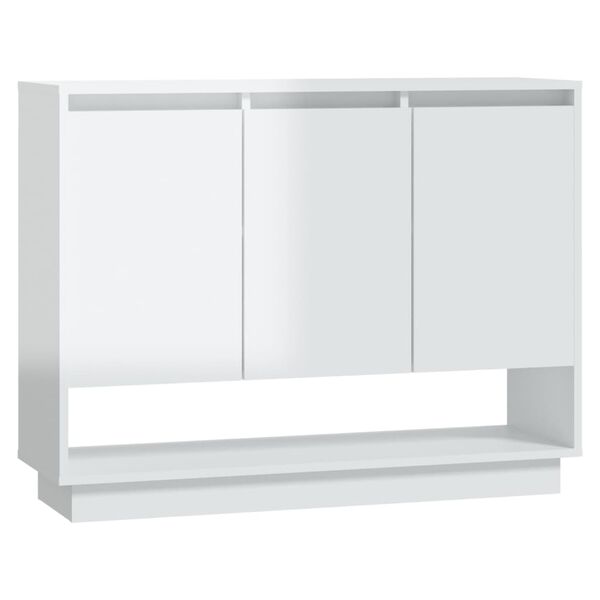 vidaXL Sideboard High Gloss White 97x31x75 cm Engineered Wood