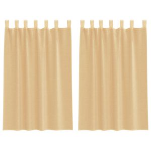 vidaXL Voile Curtains with Loops 2 pcs Sand 140x175 cm