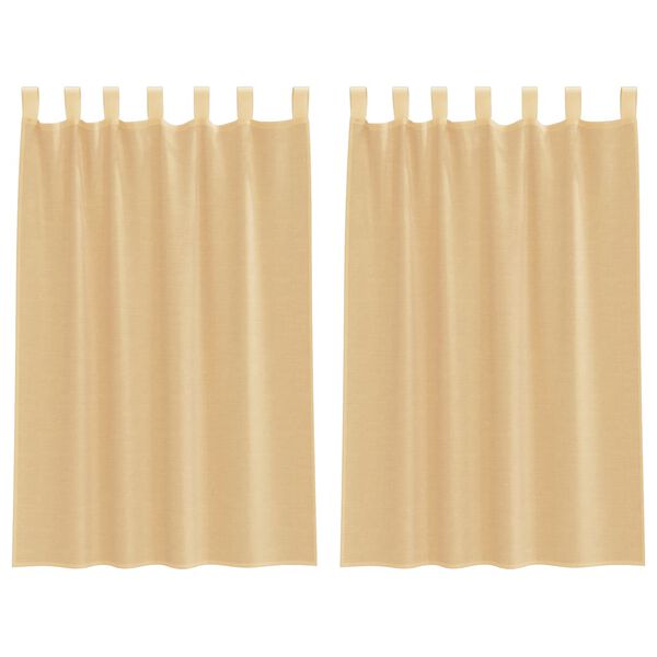 vidaXL Voile Curtains with Loops 2 pcs Sand 140x175 cm