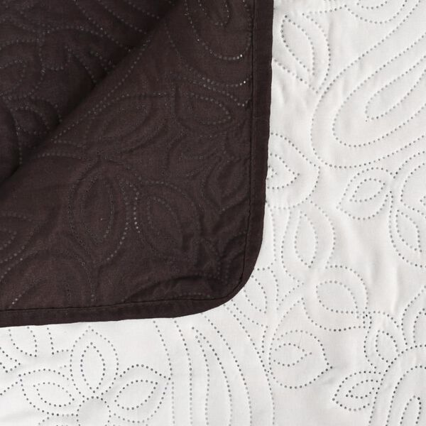 vidaXL Double-sided Quilted Bedspread 220x240 cm Cream and Brown