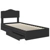 vidaXL Storage Bed with Headboard Black 100 x 200 cm Engineered Wood