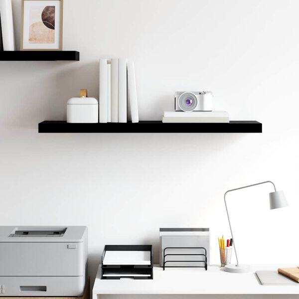 vidaXL Floating Wall Shelf High Gloss Black 90x23.5x3.8 cm MDF