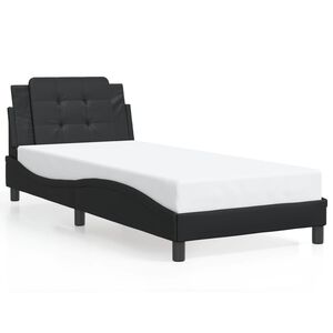 vidaXL Bed Frame without Mattress "Zadar" Black 90x190 cm Single Faux Leather