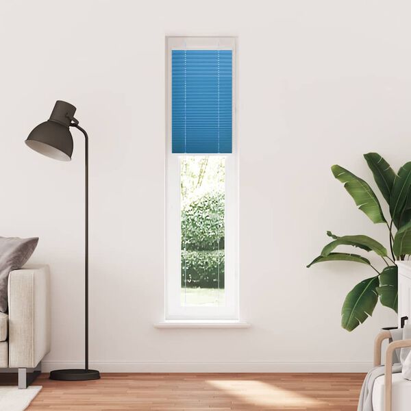 vidaXL Pleated Blind Blue 45x200 cm Fabric Width 44.4 cm Polyester