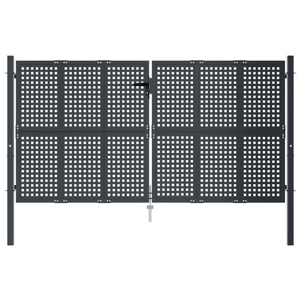 vidaXL Garden Gate Anthracite 300x125 cm Steel