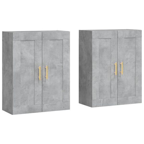 vidaXL Wall Mounted Cabinets 2 pcs Concrete Grey Engineered Wood