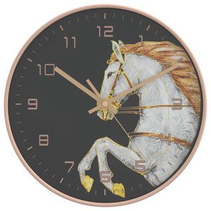 vidaXL Wall Clock Gold and White &Oslash;29.5 cm Polystyrene and Glass