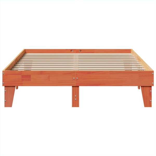 vidaXL Bed Frame without Mattress Wax Brown 140x200 cm Solid Wood Pine