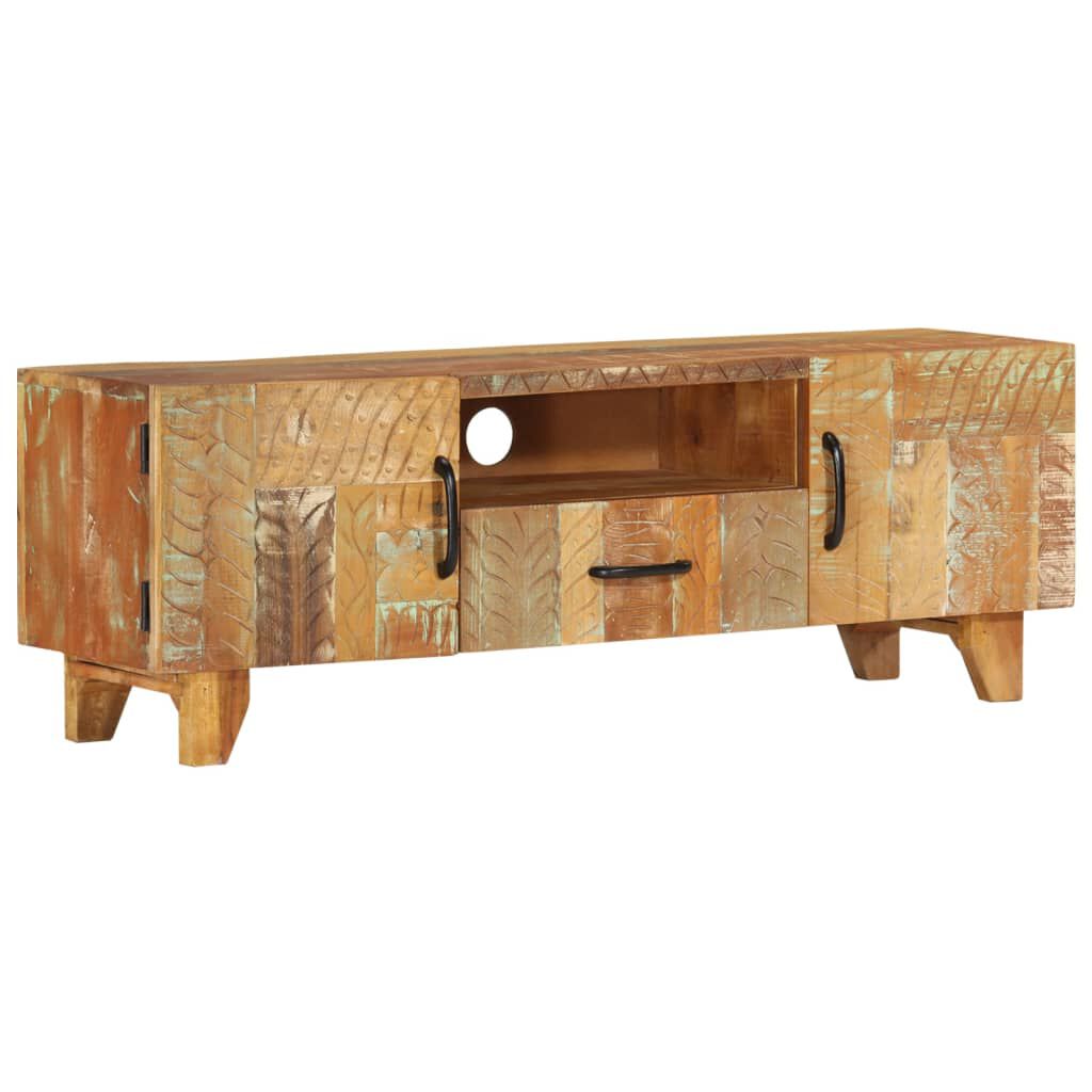 Carved wood tv console discount