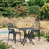 vidaXL 3 Piece Bistro Set Cast Aluminium Black