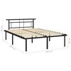 vidaXL Bed Frame without Mattress Black Metal 160x200cm