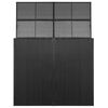 vidaXL Double Wheelie Bin Shed Black 153x78x120 cm Poly Rattan