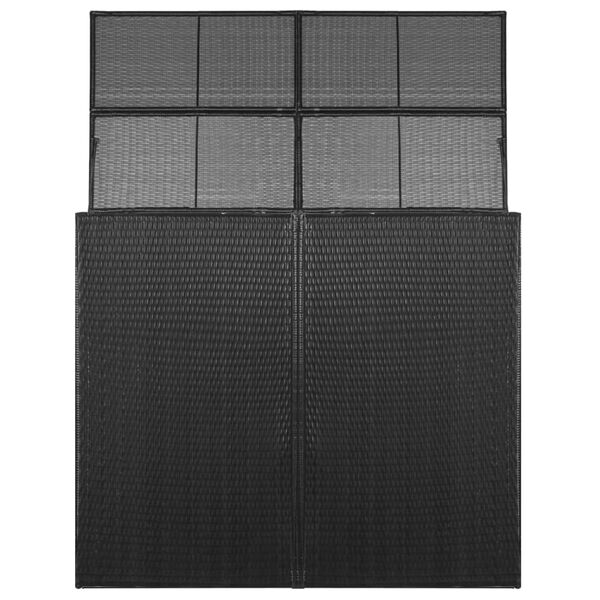 vidaXL Double Wheelie Bin Shed Black 153x78x120 cm Poly Rattan